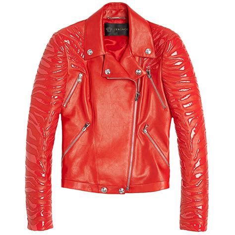 red mens versace leather jacket|Versace leather jackets women.